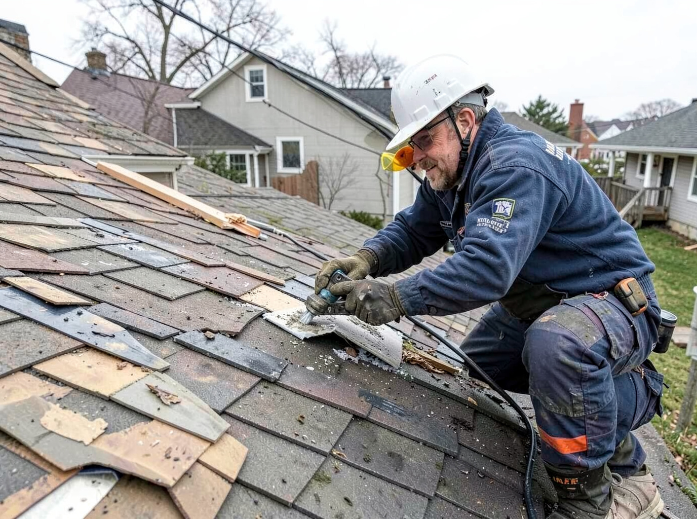 Wind Damage Roof Repair in Woodbury